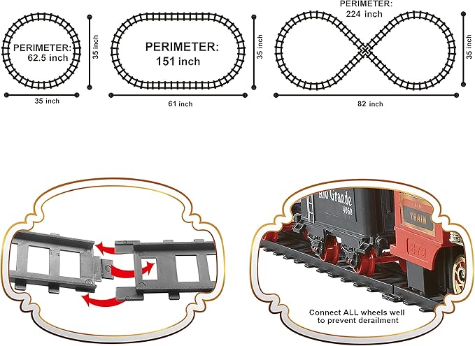 Christmas Toy Train Set, Electric Train Gift with Light, Music & Real Smoke, Travel Train Toys with steam Locomotive, Present for Boys and Girls
