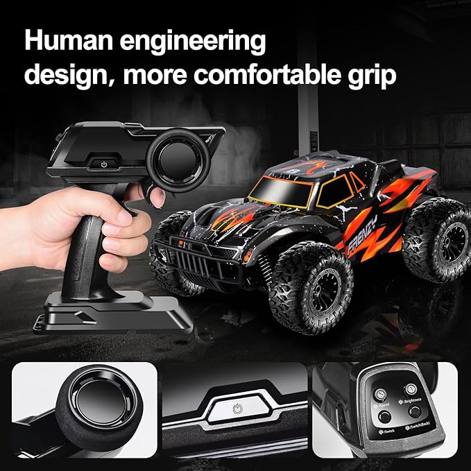 1:16 Scale RC Car,30/km High Speed Remote Control Car with 2 Battey,Off Road RC Truck with 2.4GHZ Remote Control.Gifts for Kids and Adults,7 Colors Light Blinking RC Cars