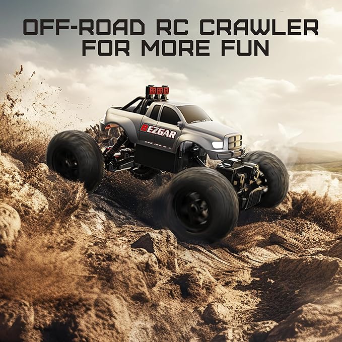 BEZGAR Remote Control Monster Trucks for Boys Age 4-7 - 1:14 All Terrain Rc Truck for Kids with Rechargeable Battery, 2.4GHz Remote Control Cars for 8-12 Year Old Boys Girls, Monster Trucks Toys