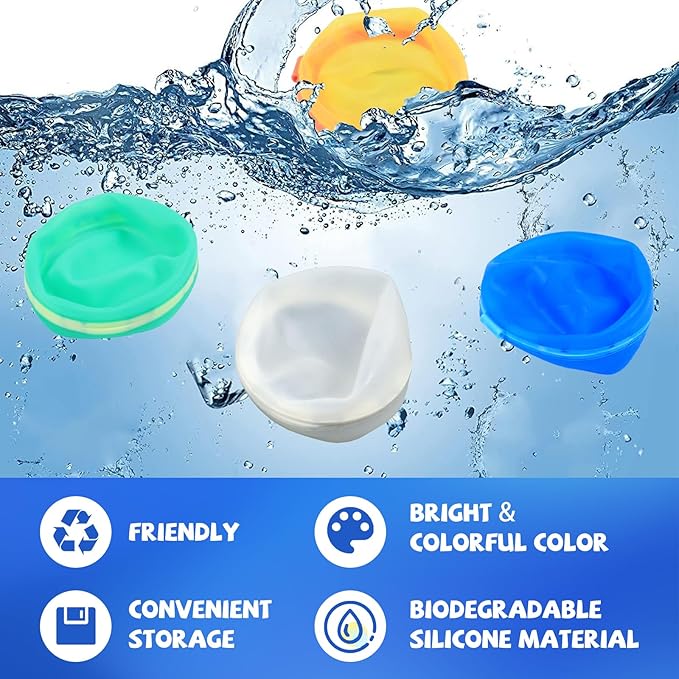12 PCS Water Balloons,Magnetic Silicone Water Balls Quick Fill with Mesh Bag,Summer Outdoor Pool Beach Party Supplies Toys Water Balloon for Kids Adults (12pcs)