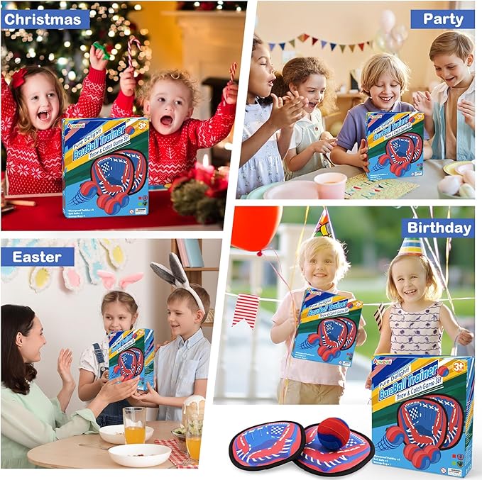 Aywewii Toss and Catch Ball Set Outdoor Beach Pool Toys for Kids Games Baseball Ball Catch Game Toddler Toys Games Gifts for 3 4 5 Year Old Boys Girls Birthday Gifts Easter Basket Stuffers
