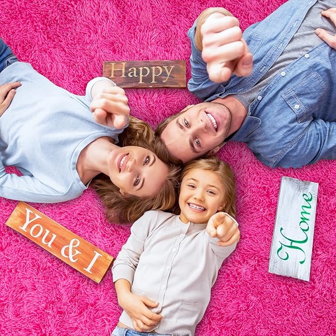 Ompaa Fluffy Runner Rugs, 2x6 Feet Hot Pink, Super Soft Shaggy Carpet Fuzzy Long Fur Rug for Bedroom Living Room Dorm, Plush Kids Playroom Baby Girls Nursery Decor Mats