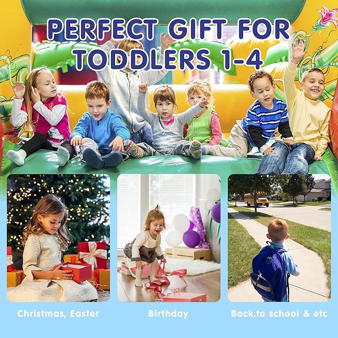 iooo Toddler Busy Board Montessori Toys for 1 2 3 4 Year Old, Sensory Board with Buckles Educational Activities for Learning Fine Motor Skills, Gifts Toy for Girls Boys for Airplane Car (Blue-3)