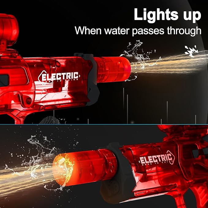 Electric Water Gun for Kids Ages 8-12-Automatic Water Gun-Super Soaker with Automatic High Power,Beach Toys for Summer Outdoor Fun,Perfect Pool and Water Guns Play (Red)