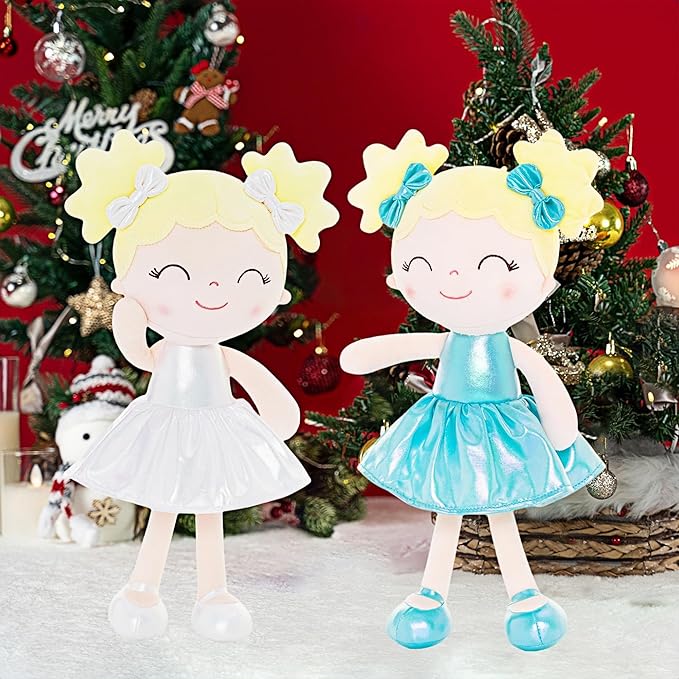 Gloveleya Baby Girl Gifts Baby Dolls Soft Doll First Baby Doll Toddler Toys Curvy Illusion Girl Lake Green 12inches