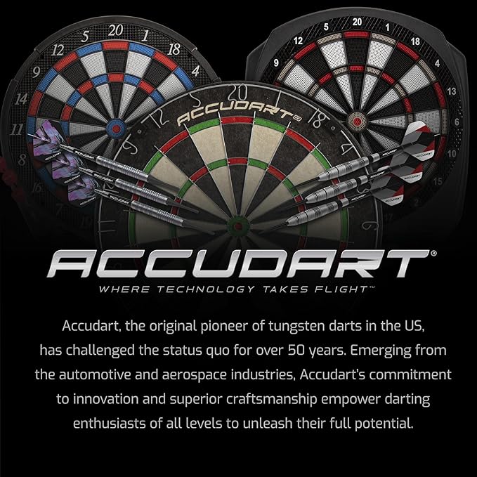 Accudart Armada Bristle Dartboard Cabinet Set - Official Size 18" x 1.5" - Self Healing Genuine Sisal - Wall Mount Cabinet Set - Round Spider Wires Reduce Bounce Outs - Rotatable Metal Number Ring