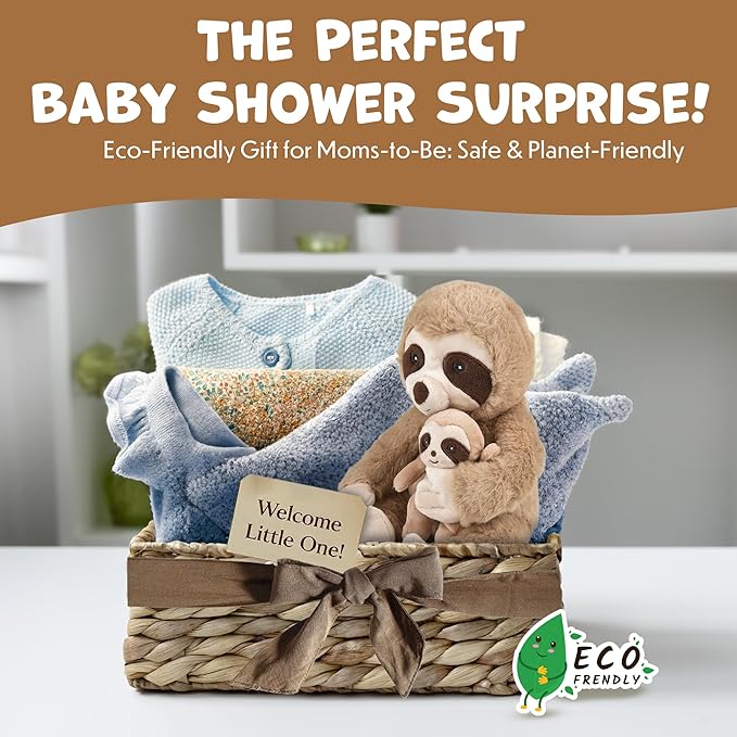 Mom and Baby Stuffed Animals for Boys & Girls, Safari Baby Shower Decorations, Nursery Decor, Zoo Animals for Toddlers, Quality Realistic Toys for Kids, Cute, Soft, Huggable, Squeezable (9.5" Sloth)