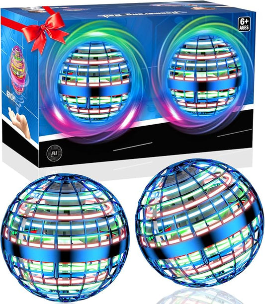 2PCS Flying Orb Ball Toys 2025, Uique Gift Hand Controlled Boomerang Hover Ball, Mini Drone Cosmic Globe Fidget Spinning Kids Adults Outdoor Fly Toy Birthday for Boys Girls Teens
