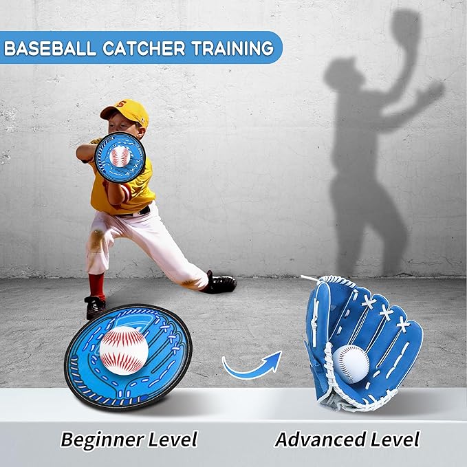 Toss and Catch Soft Ball Game Set Toys for Kids 3 4 5 6 Boy Girl, Toddler Baby Beginner Sticky Baseball Softball Catcher Glove Mitt Pad Paddle, Outdoor Indoor Tennis Ball Catching Sports Toys