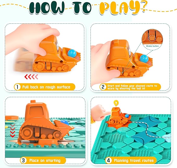 Road Builder Kids Logic Toys: Large Puzzle STEM Board Games, Educational Montessori Toys Birthday Gifts for Age 4-8 Year Old (Blue)