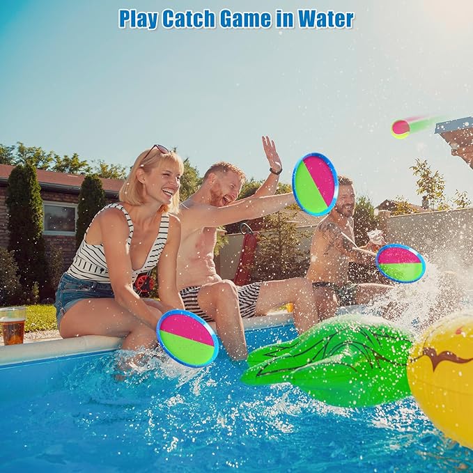 Aywewii Toss and Catch Ball Set Kids Games, Beach Outdoor Toys for Kid with 6 Paddles and 3 Balls Kids Toys Outside Boys Game Age 3-12 Easter Basket Stuffers Birthday Gift