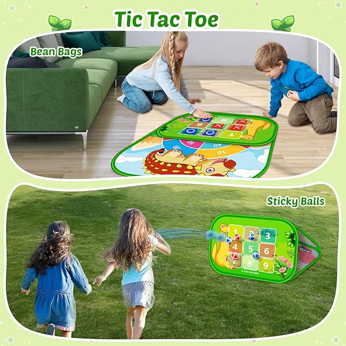 5-in-1 Bean Bag Toss Game for Kids, Animal Corn Hole Outdoor Toy for Toddler, Outside Yard Party Lawn Backyard Games Birthday Gift for Boy Girl Age 3 4 5 6 7 8