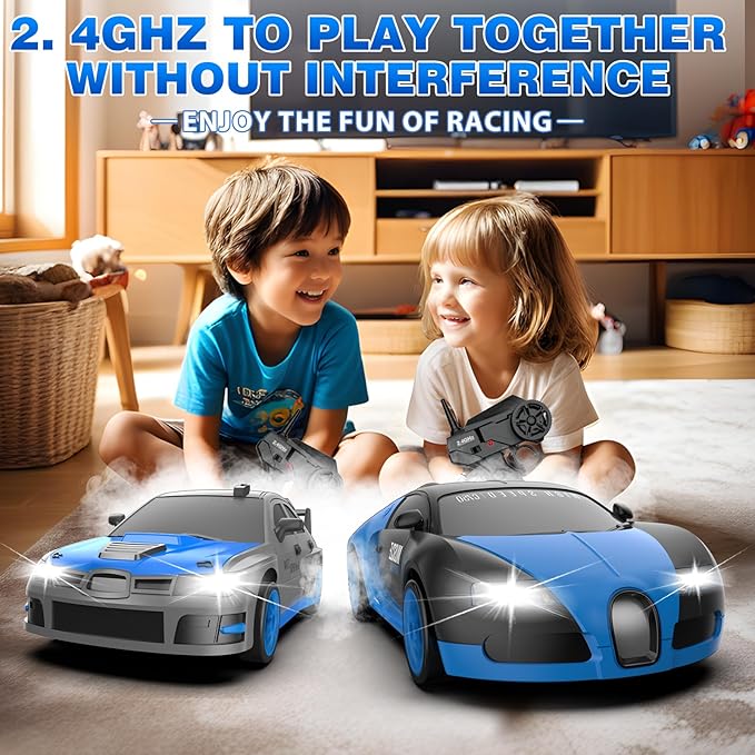 RC Drift Car, Mini Drift RC Cars 1:24 RC Car 4WD Drift Racing Car 2.4GHz Remote Control Cars with Headlight for Kids Electric Remote Toy Racing RC Car for 4 5 6 7 8-12 Year Old Kids