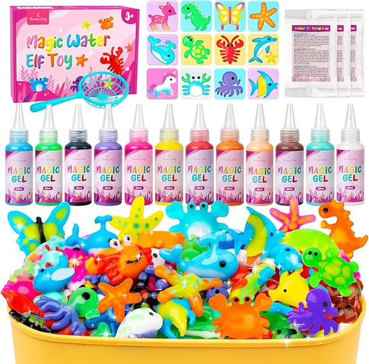 Eleanore's Diary Aqua Fairy Water Gel Kit, Magic Water Elf Toys for Kids, Creative Squishy Maker Toy, Holiday DIY Art & Crafts for Boys Girls Ages 3-12, Summer Family Party Favors Birthday Gifts