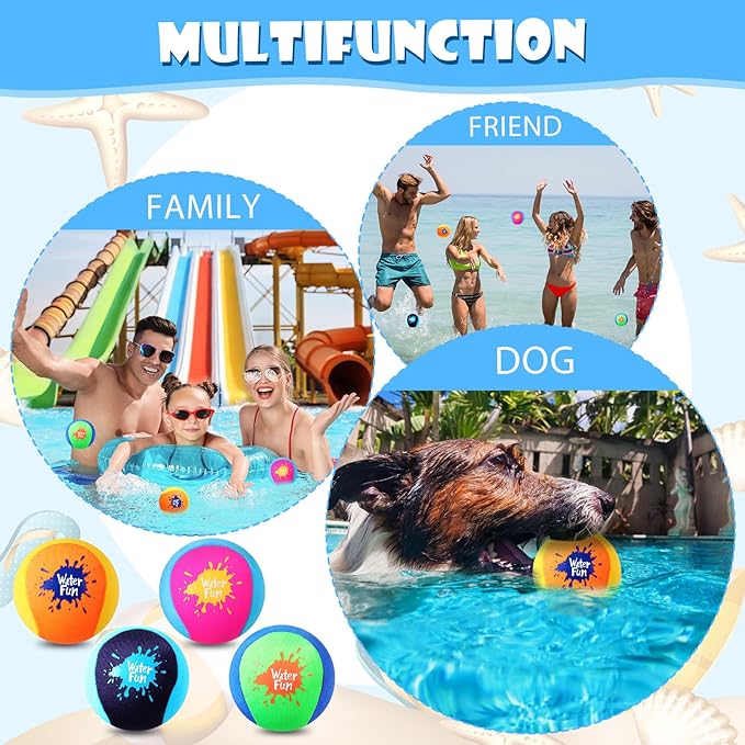 Water Skipping Ball for Children Water Bouncing Beach Pool Toy Ball for Adult Swimming Pool Games Party Favors Decoration