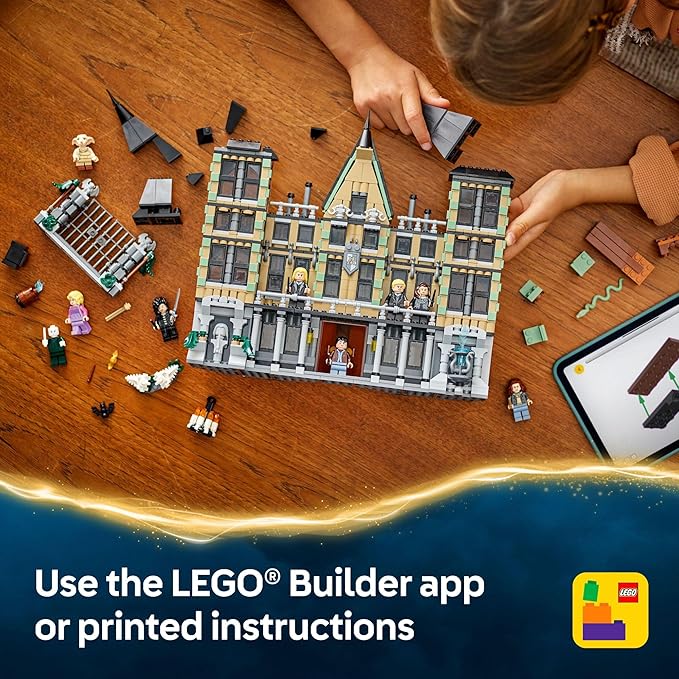 LEGO Harry Potter Malfoy Manor Building Toy - Harry Potter Toy for Boys and Girls, Ages 10+ - Collectible Kids Toy for Fans - Includes 9 Minifigures - 76453