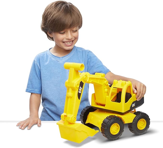 Cat Construction 15" Excavator | Super-Sized Kids Outdoor Toy | Real Working Parts & Articulated Parts | Ideal Toys for 3 Year Old Boys | CAT Construction Toys
