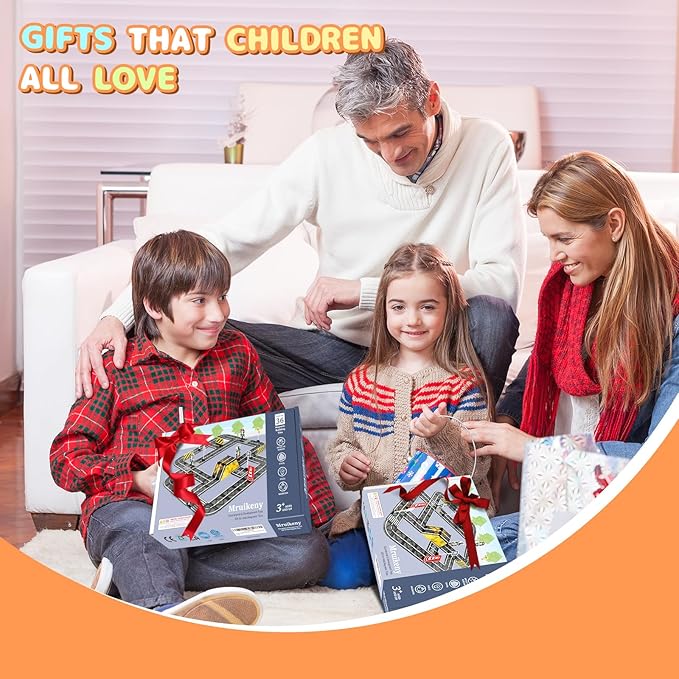 Magnetic Tiles Road Set, Magnetic Blocks Building Toys for 3+ Year Old Boys Girls, Magnet Construction Toys Preschool Educational Kids Magnet Tiles for Toddlers 3-5 4-8 (Magnetic Tiles Road Set)