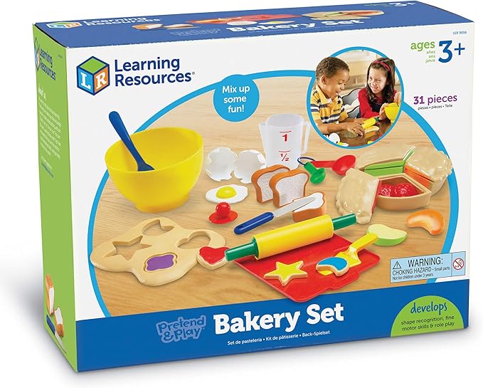 Learning Resources Pretend & Play Bakery Set - 31 Pieces, Ages 3+ Pretend Play Toys for Toddlers, Bakery Toys, Preschool Learning Toys, Kitchen Play Toys for Kids