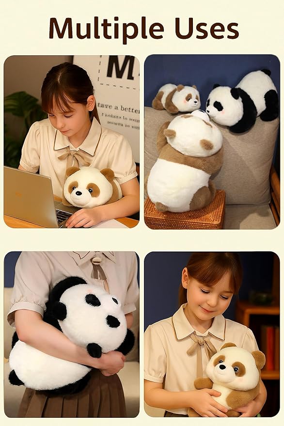 Panda Stuffed Animal, Soft Plush Toys, Cute Doll Gift for Kids Boy Girl Birthday Christmas, Flushies for Animal Panda