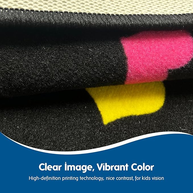 Booooom Jackson Black Classroom Rug Elementary, Large Heart Classroom Carpet Preshool Seating Rug for School, Classroom Area Rug Educational Carpet with Non-Slip Backing (6.5 x 8.5 ft, G004-Love-Plus)