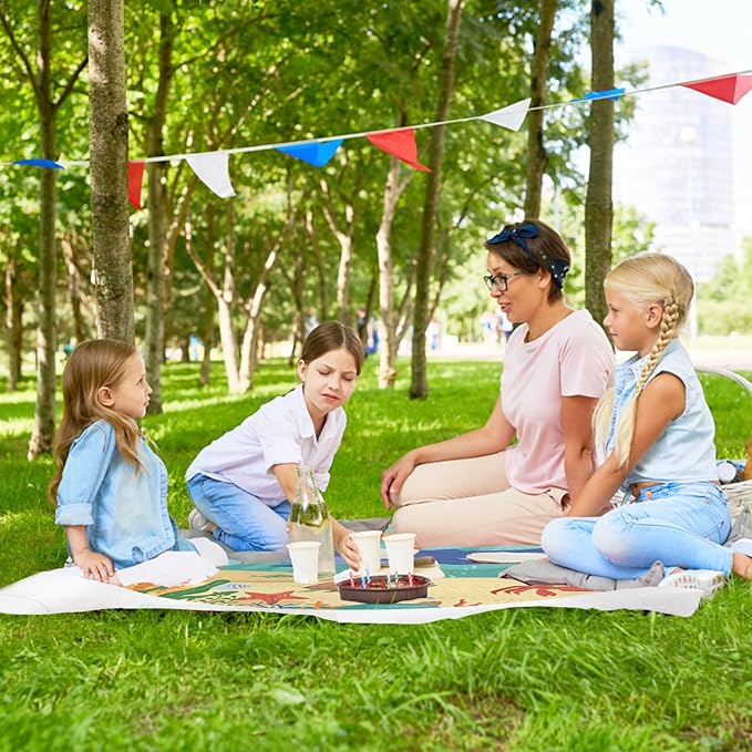 Square Baby Beach Pool, 6.5 X 6.5Ft Portable Cartoon Ocean Theme Toddler Beach Puddle, Waterproof Sandproof 2 in 1 Cute Toddler Paddling Pool Beach Blanket with Carrying Bag for Boys Girls