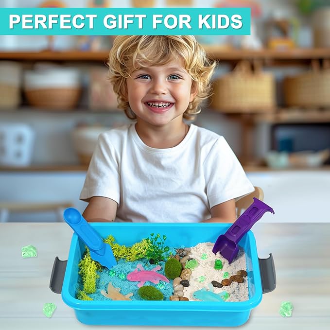 AGENTLAN Axolotl Sensory Bin,Axolotl Sensory Toys with Play Sand for Toddlers Boys and Girls, Kids Toys Gift Sand Toys for Age 3 4 5 6 7 8