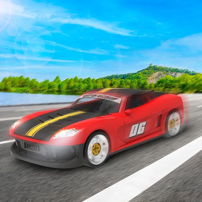 Driven by Battat Take-Apart Sports Car Playset 34pc Red Toy Car STEM Toy with Mini Tool Lights & Sounds 3 Years +