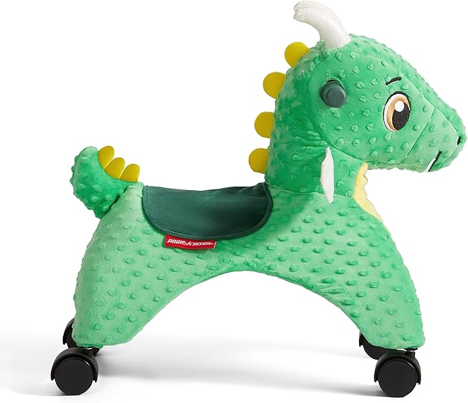 Radio Flyer Jade The Magical Dragon with Interactive Lights and Sounds, Ride On Toy for Toddlers Ages 1-3, Green Dragon Toy for Kids