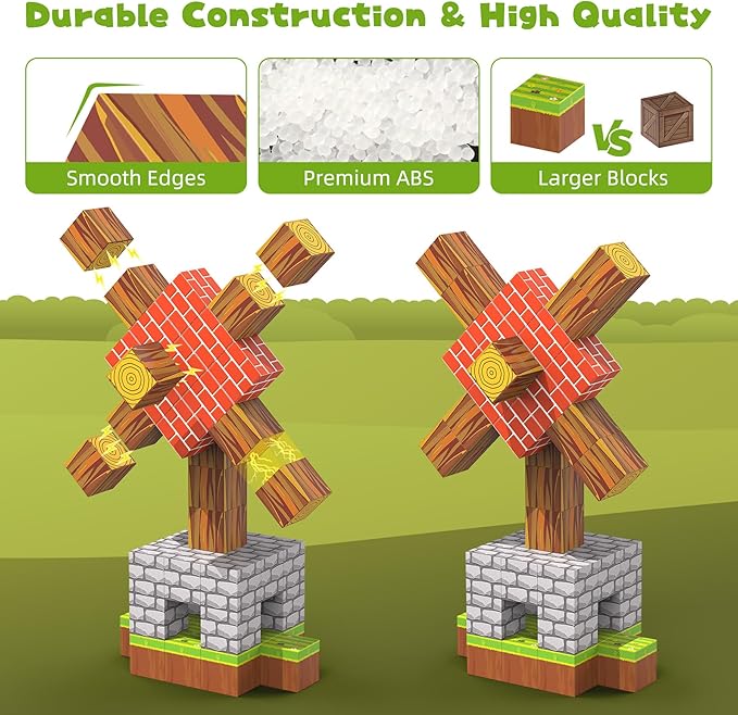 Magnetic Blocks 108PCS Building Set for Boys 6-8 With 6 Dinosaur Toys - Creative Games for Kids 6+ Years Old