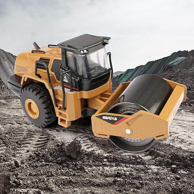 1/50 Scale Diecast Road Roller Toy, Metal Construction Vehicles Model Toy for Kids (Road Roller)
