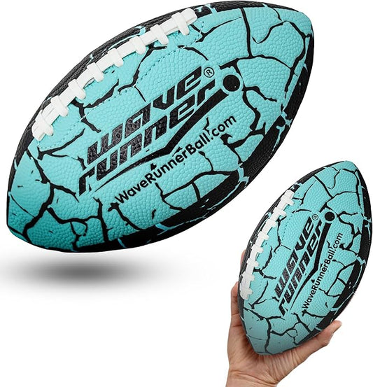 Wave Runner Grip It Waterproof Junior Size Football, 9.25 Size, Durable & Double Laced, Perfect for Beach Accessories, Kids Games, Pool Toys, Outdoor Games, All-Weather Indoor & Outdoor Play