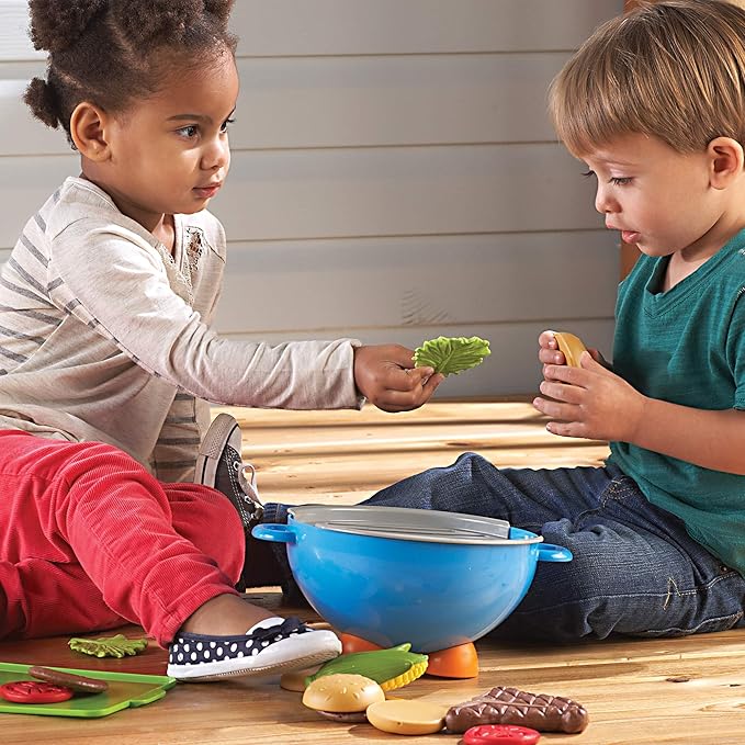 Learning Resources New Sprouts Grill It! Barbecue Set - 22 Piece Set, Ages 18+ Months Toddler Learning Toys, Preschool Toys, Pretend Play Food, Outdoor Play Food Toys