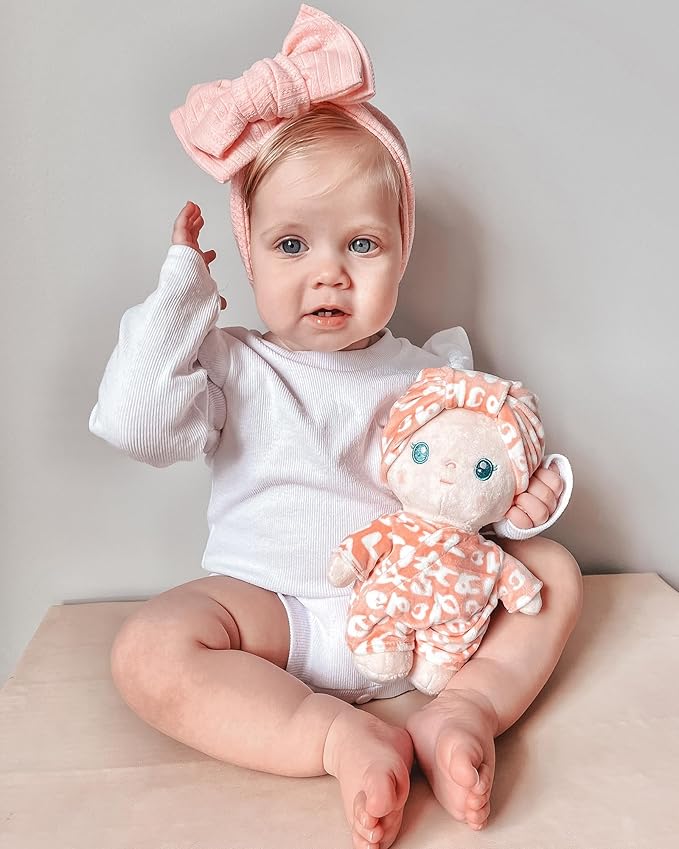 Soft Baby Doll Toys (9''), My First Baby Rag Doll for 1 Year-Old Girl Birthday Gift, Christmas Plush Toys Gift for Toddler Kids Infants-Pudding Baby