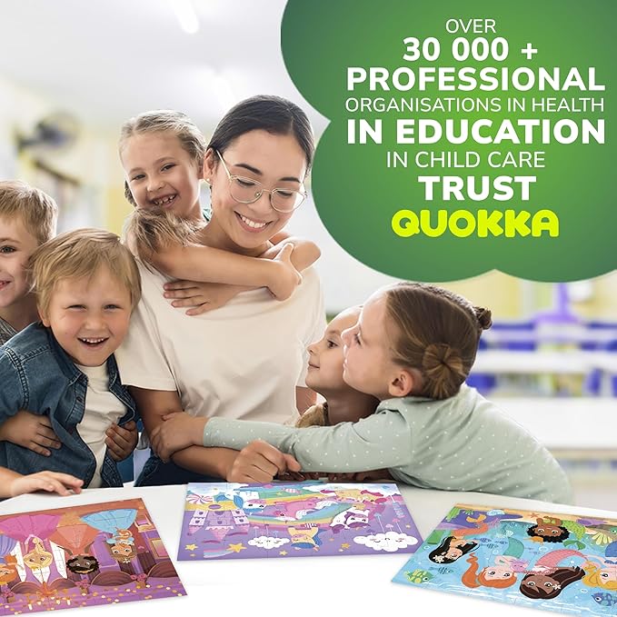QUOKKA Puzzles for Toddlers 3-5 - 4 x 30 Pieces Puzzles for Kids Ages 2-4 - Meadow Girls Learning Jigsaw Puzzles for Kids 4-6 Years Old - Educational Toys for Boy and Girl