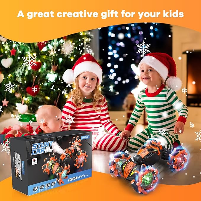 Gesture Sensing Remote Control Car,4WD Gesture Stunt RC Car 360° Rotate Transform Drift Toys Rc Hand Controlled Car with Lights Music Sprayer,Best Christmas or Birthday Gift for 6-12 Boys Girls