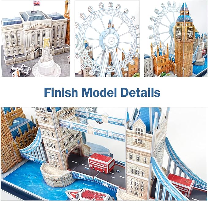 CubicFun 3D Puzzles for Kids Ages 8-10 - London City STEM Projects Arts Crafts for Girls Ages 8-12 - 3D Puzzle Birthday Gifts for 8 Year Old Girls, Birthday Toys