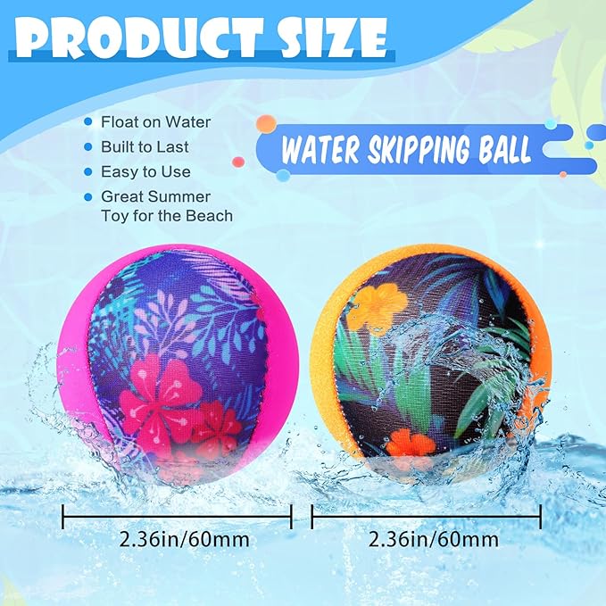 Water Skipping Ball for Children Water Bouncing Beach Pool Toy Ball for Adult Swimming Pool Games Party Favors Decoration
