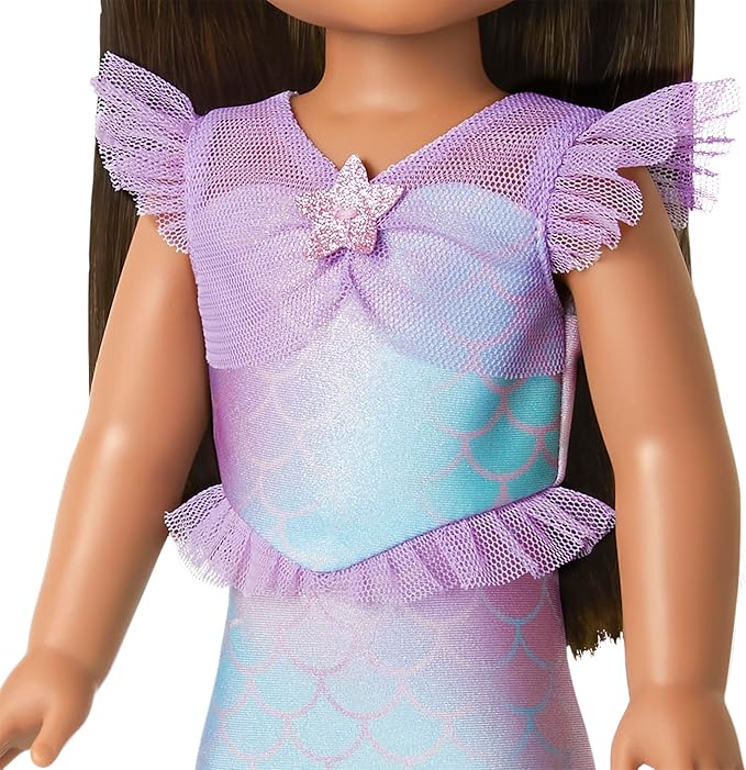 American Girl WellieWishers 14.5-inch Doll 2-in-1 Sparkly Mermaid Outfit with Headband and Ballet Flats, For Ages 4+