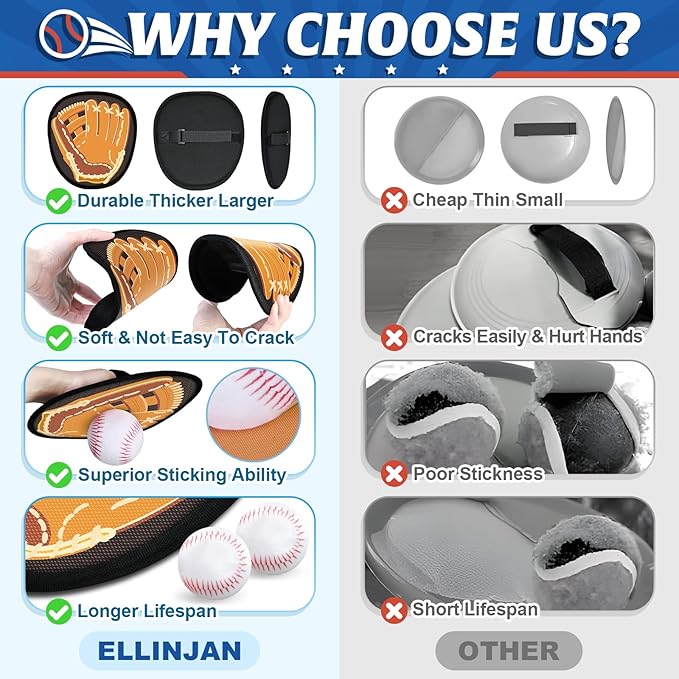 4 Pack Catch Ball Game Set, Outdoor Games for Kids Ages 4-8-12, Kid Baseball Training Glove, Summer Outdoor Toys Pool Beach Backyard Lawn Games for Toddlers Kids Family, Fun Ideal Gifts