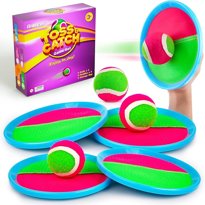 Kids Toys Toss and Catch Game Set Beach Pool Outdoor Toys for Kids Ages 4-8, Outside Yard Games for 3 4 5 6 7 8 Year Old Boys Girls Adults Family