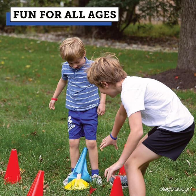 Play Platoon Capture The Flag, The Traditional Original 20 Player Set with Real Wood Handle Flags - Outdoor Yard Game for Family, Kids and Teens - Cool for Boy Birthday Gifts, Family Reunions, & Field