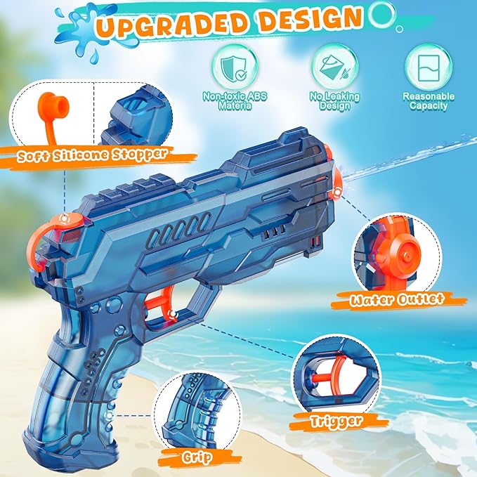 Water Gun Squirt Toy for Kids: Super Water Guns for Kids Age 5 8 12 Boys Girls Adults - Small Outdoor Water Guns Toys for Pool Beach Swimming Summer Games Yard Party Pink Blue