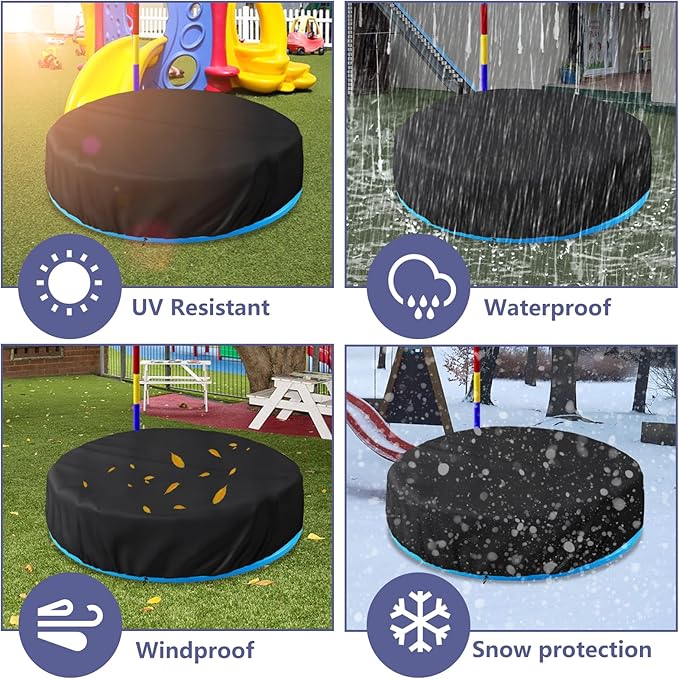 Kids Activity Pool Cover,Outdoor Heavy Duty 600D Waterproof Kiddie Pool Cover for Step2 Play & Shade Pool