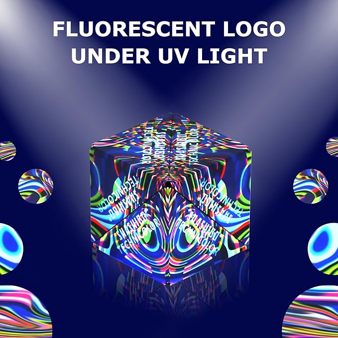 SHASHIBO Shape Shifting Box - STEM Magnetic Fidget Cube That Transforms Into Over 70 Shapes, Download Fun in Motion Toys Mobile App (Technicolor)