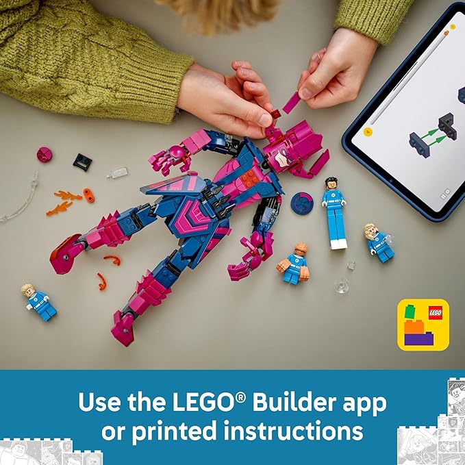 LEGO Marvel Fantastic Four vs. Galactus Construction Figure - Super Hero Building Toy - 4 Minifigures, Including The Thing, Invisible Woman and Human Torch - Gift for Kids, Boys and Girls, 9+ 76316