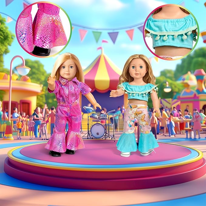 18 inch Doll Clothes Accessories American Doll Socks 18 inch Girl Doll Shoes - Compatible with18 Inch Dolls Clothes