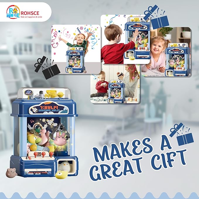 Claw Machine for Kids – Large Toy Claw Machine with Music Lights, Vending Machine Toy for Boys Girls, Includes Toys Inside, USB Rechargeable Candy Claw Game Machine for Kids Ages 4-12