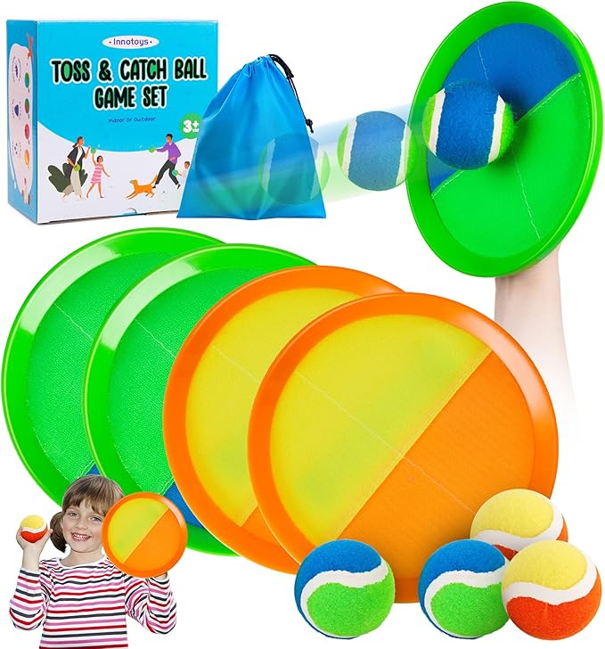 Toss and Catch Ball Game - Ideal Outdoor Beach, Pool & Yard Toy for Toddlers and Kids Ages 4, 5, 6, 7, 8+, Perfect for Boys Girls - Great Birthday Gift & Easter Basket Stuffer