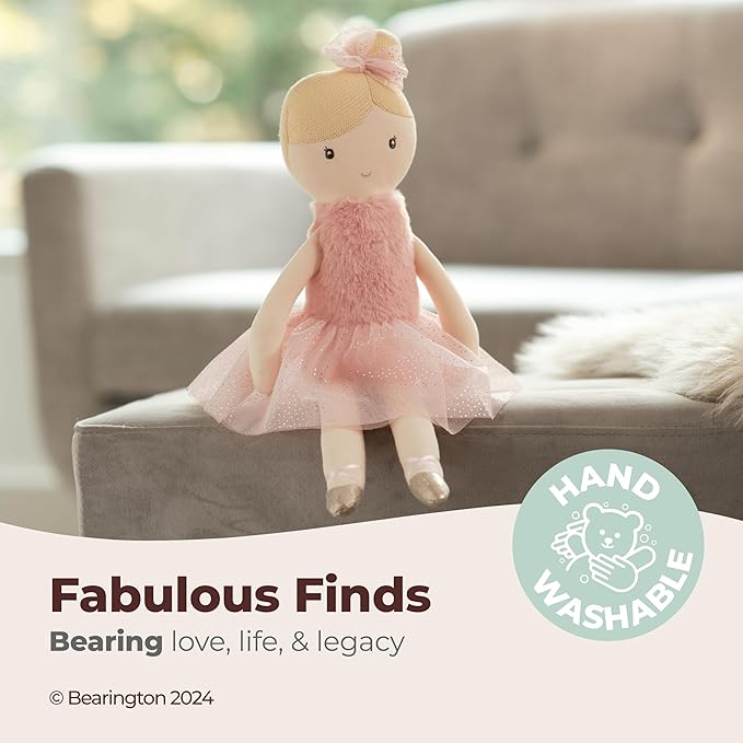Bearington Collection Lil' Ballerina Blonde Ballerina 16.5 in Doll - Plush Dolls for Girls - Toys